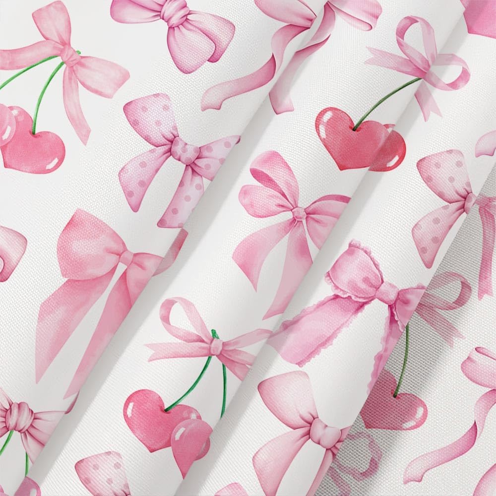 JAWO Cute Pink Bow Shower Curtain