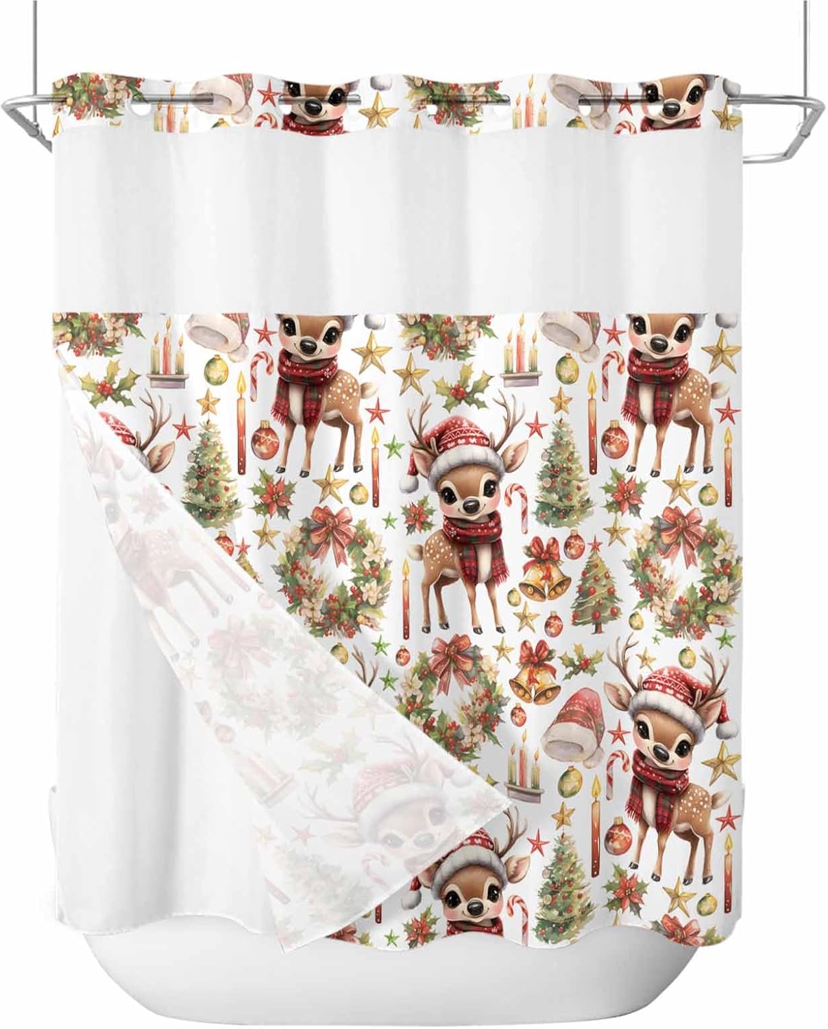 Luxury Touch Waterproof Shower Curtain with Window
