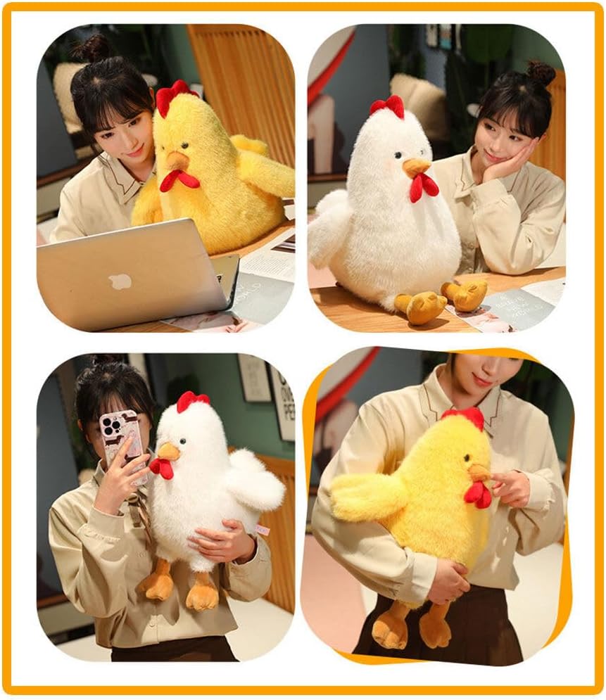 Cute Chicken Plush Pillow Toy 177in White