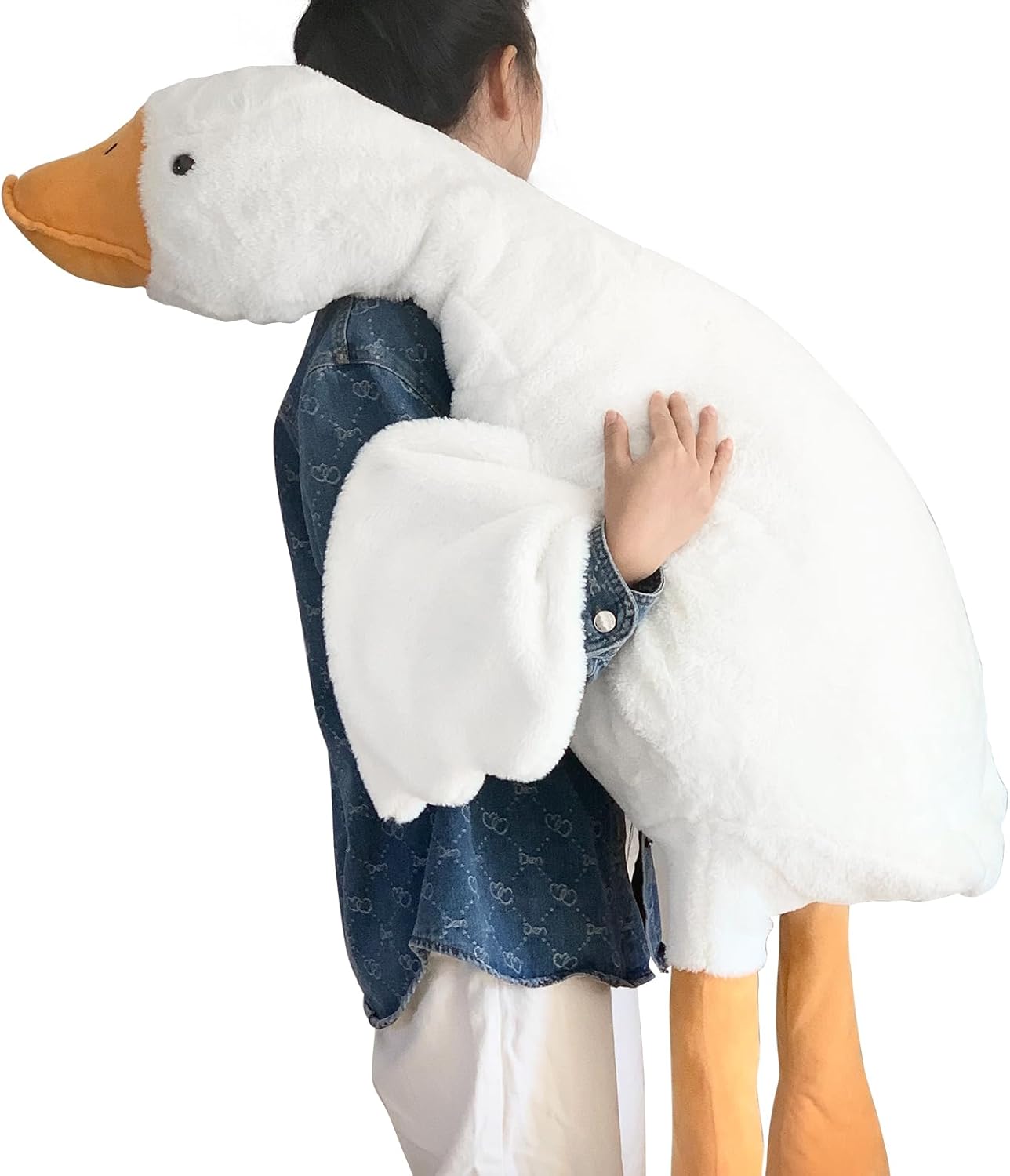 Big and Soft Plush Goose Pillow for Kids and Adults