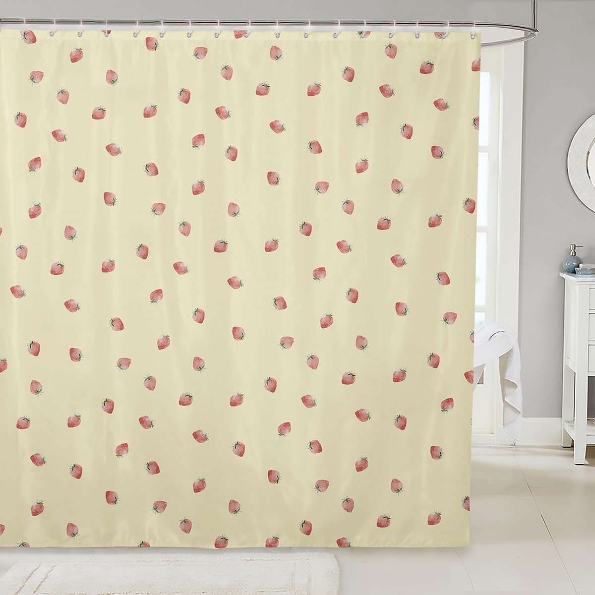 Cute Strawberry Bath Curtain for Kids