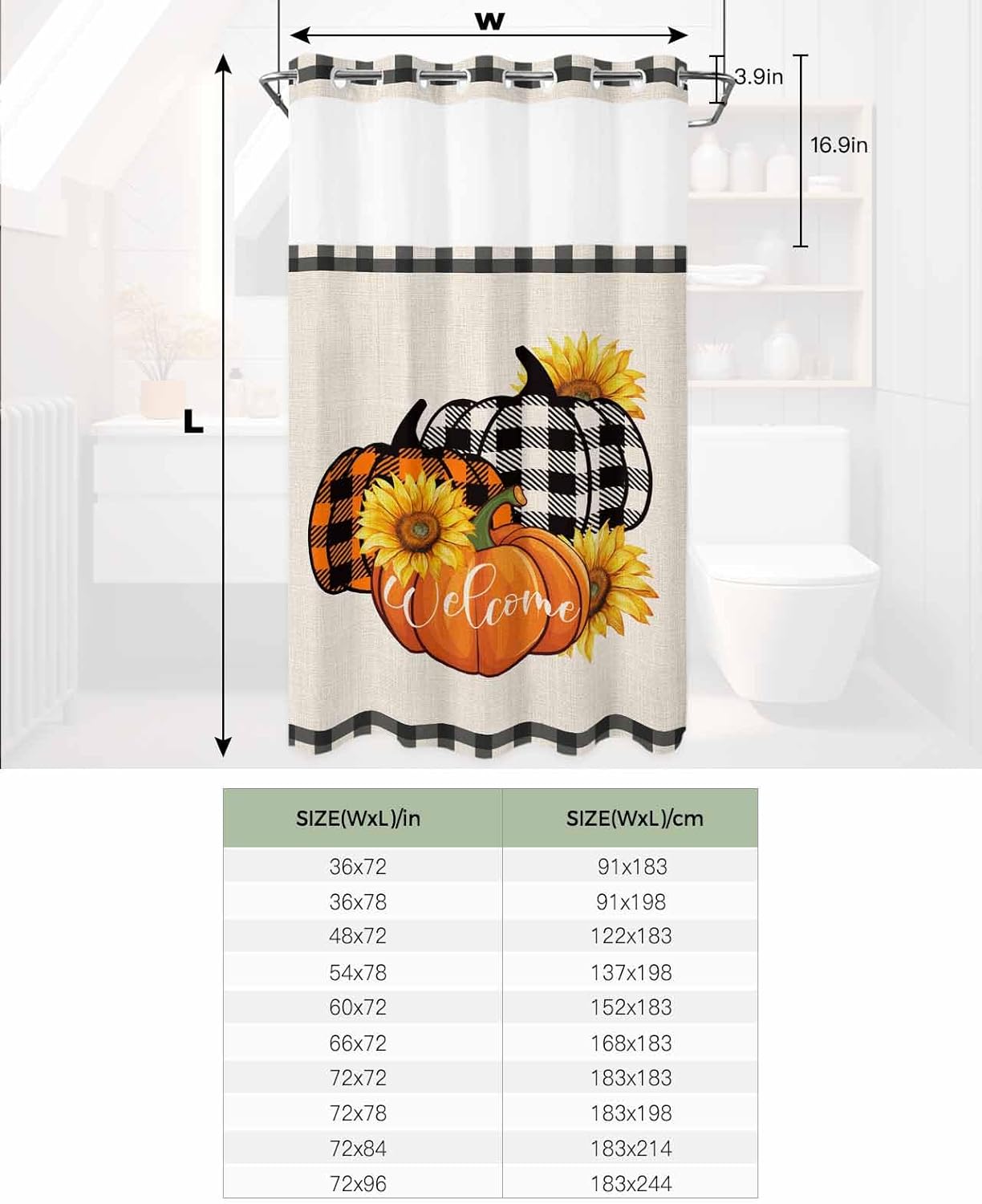 5478 No-Hook Fall Orange Pumpkins Soft Durable Fabric
