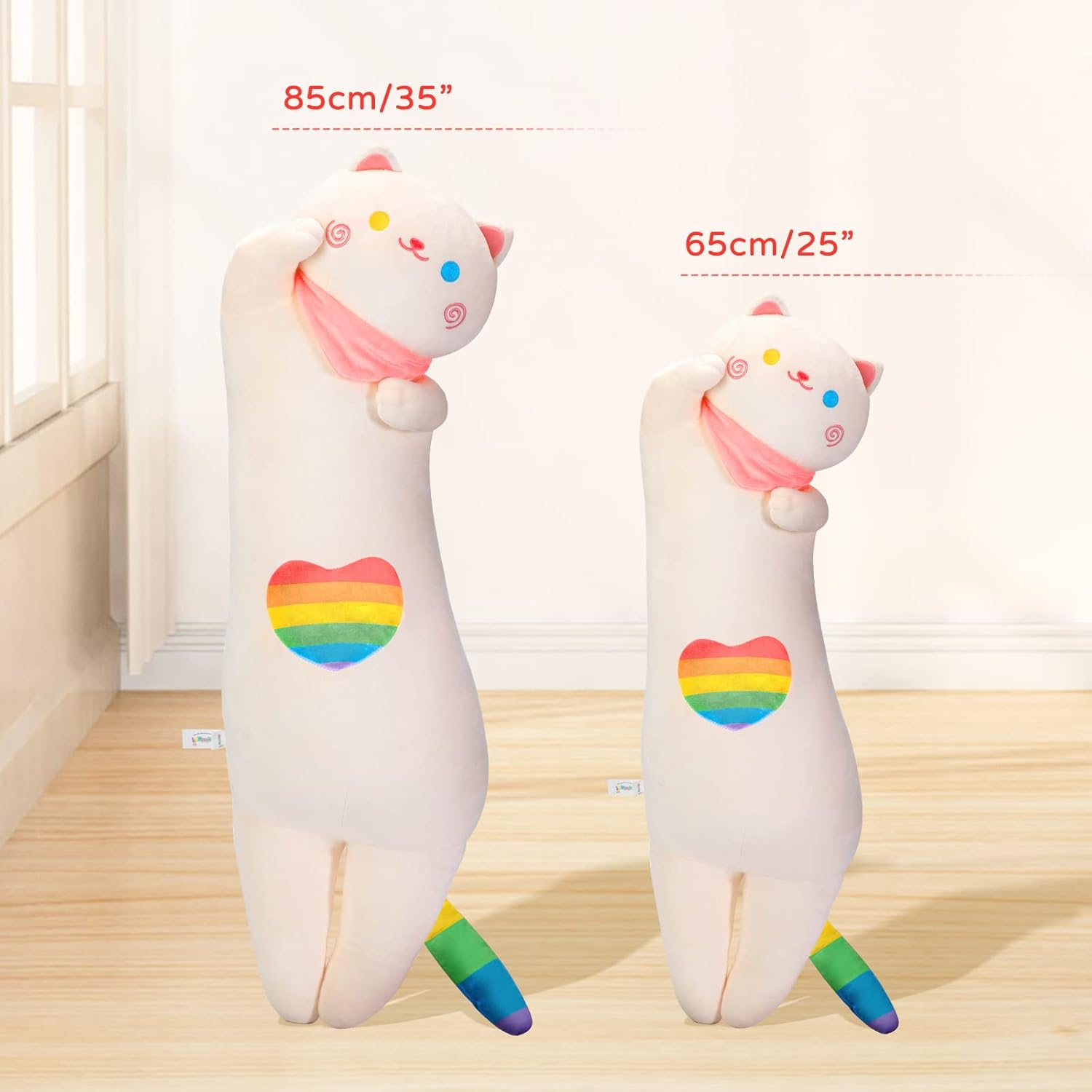 Rainbow Cat Plush Pillow Soft Ergonomic Perfect for Relaxation