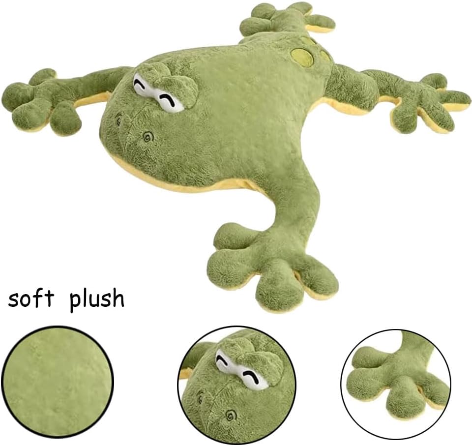 Large Green Giant Plush Frog Hugging Pillow Toy