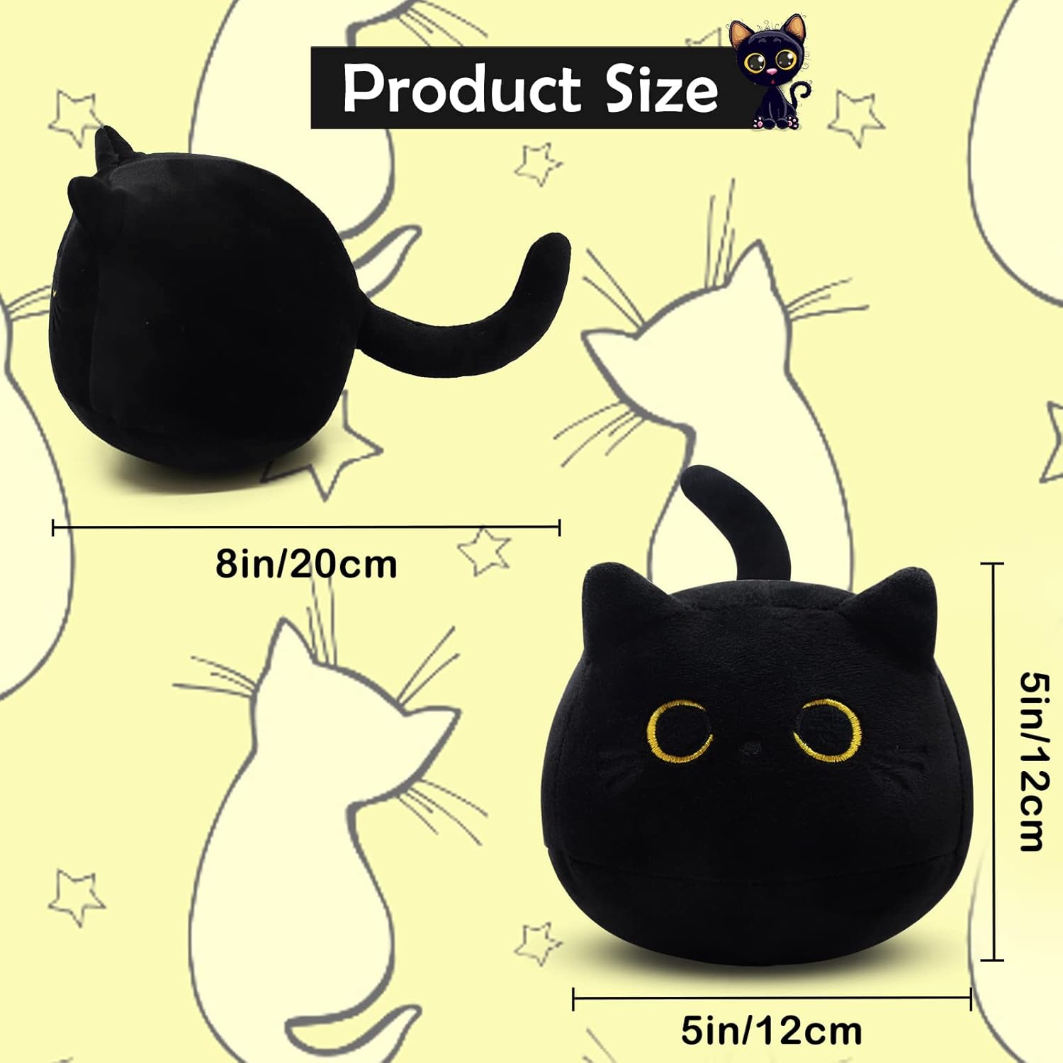 Three Black Cat Plush Perfect Gift for Kids