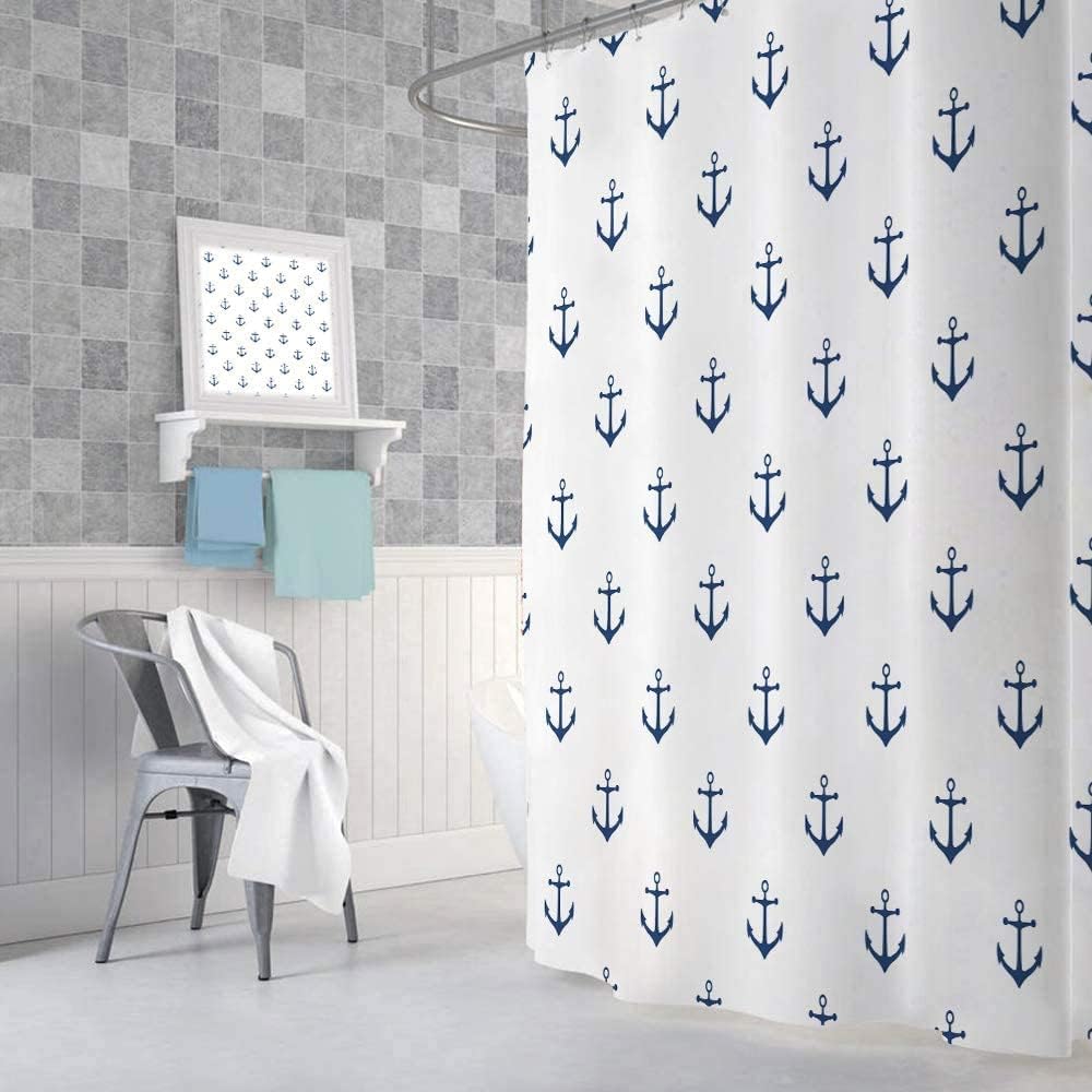 DYNH Nautical Anchor Long Shower Curtain Set