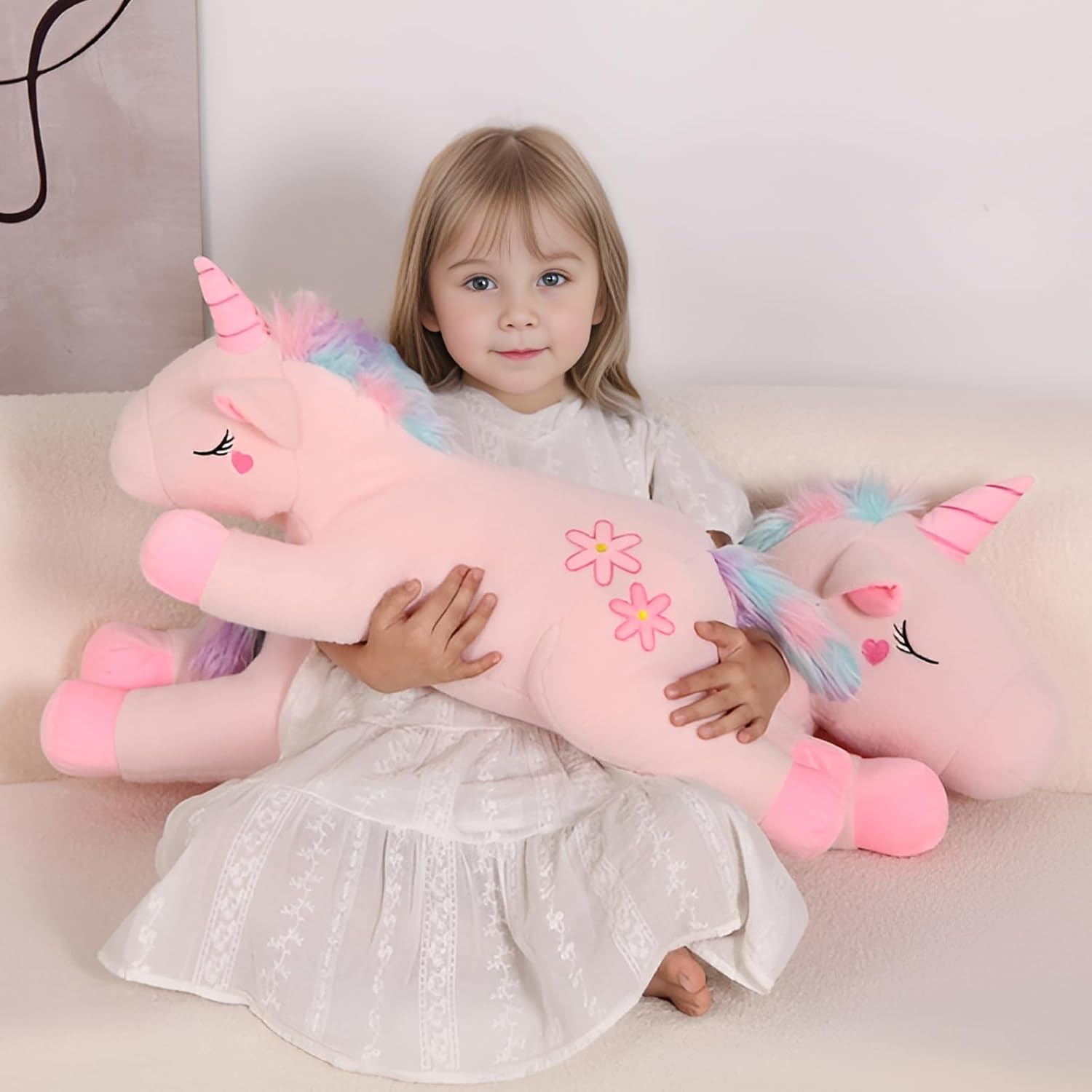 Cute 24 Inch Unicorn Plush Pillow for Kids