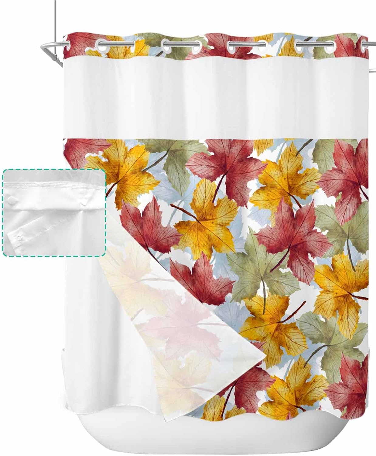 Elegant Functional No-Hook Shower Curtains
