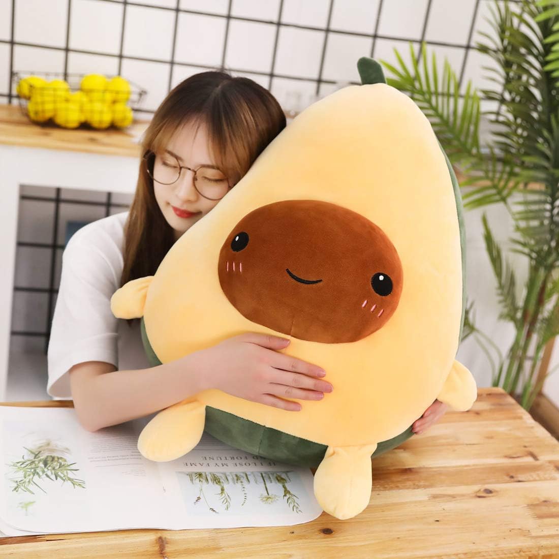 Giant Hairball Avocado Plush Pillow for Kids