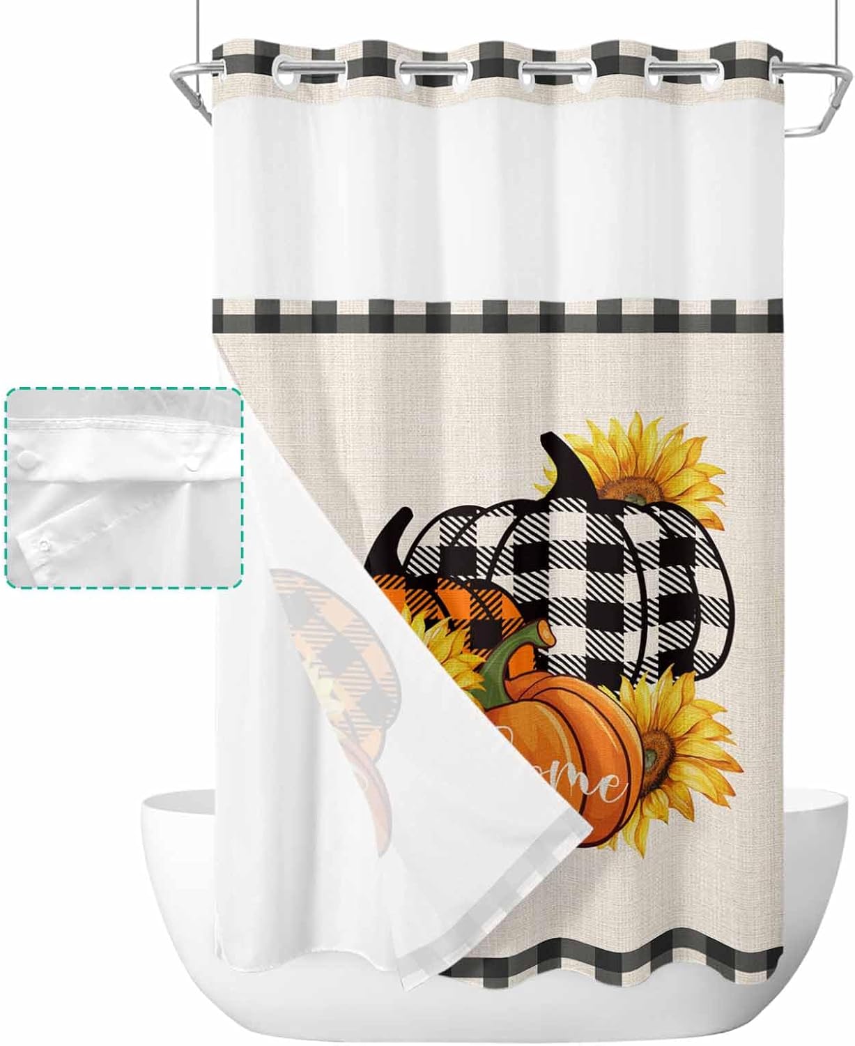 5478 No-Hook Fall Orange Pumpkins Soft Durable Fabric