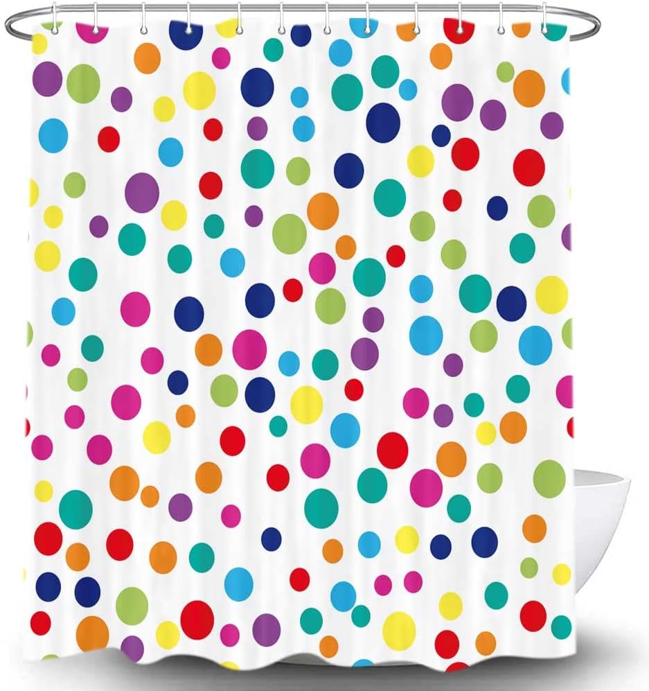Kids Rainbow Shower Curtain Set with Hooks