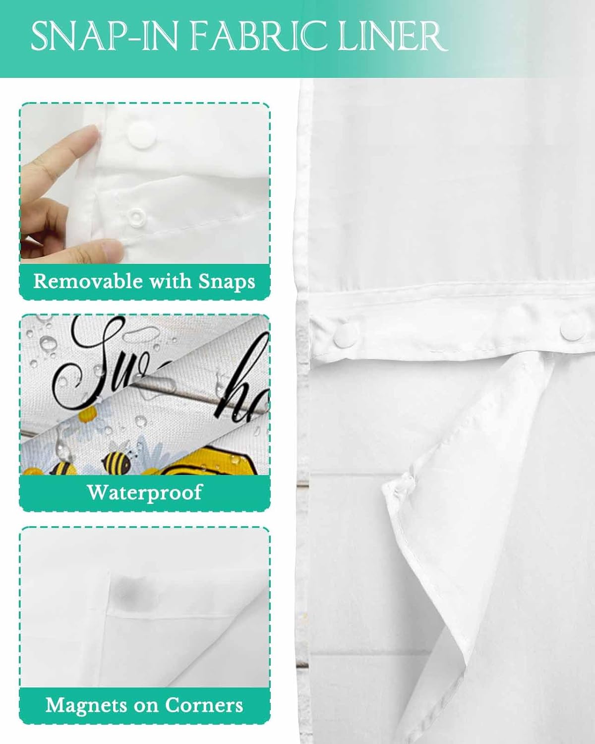 Luxury Absorbent Shower Curtain with Water-Resistant Design