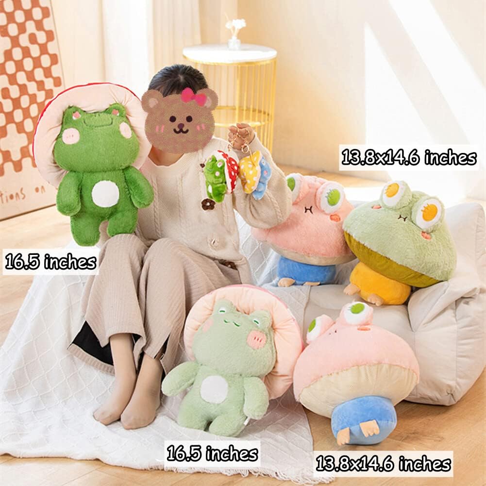 Cute Frog Red Hat Plush Pillow