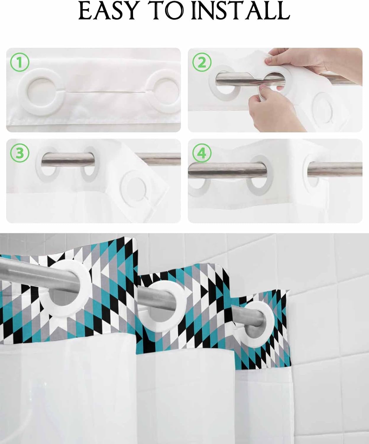 Unique Bohemian Shower Curtain with Water-Resistant Design Bonus Top Window View