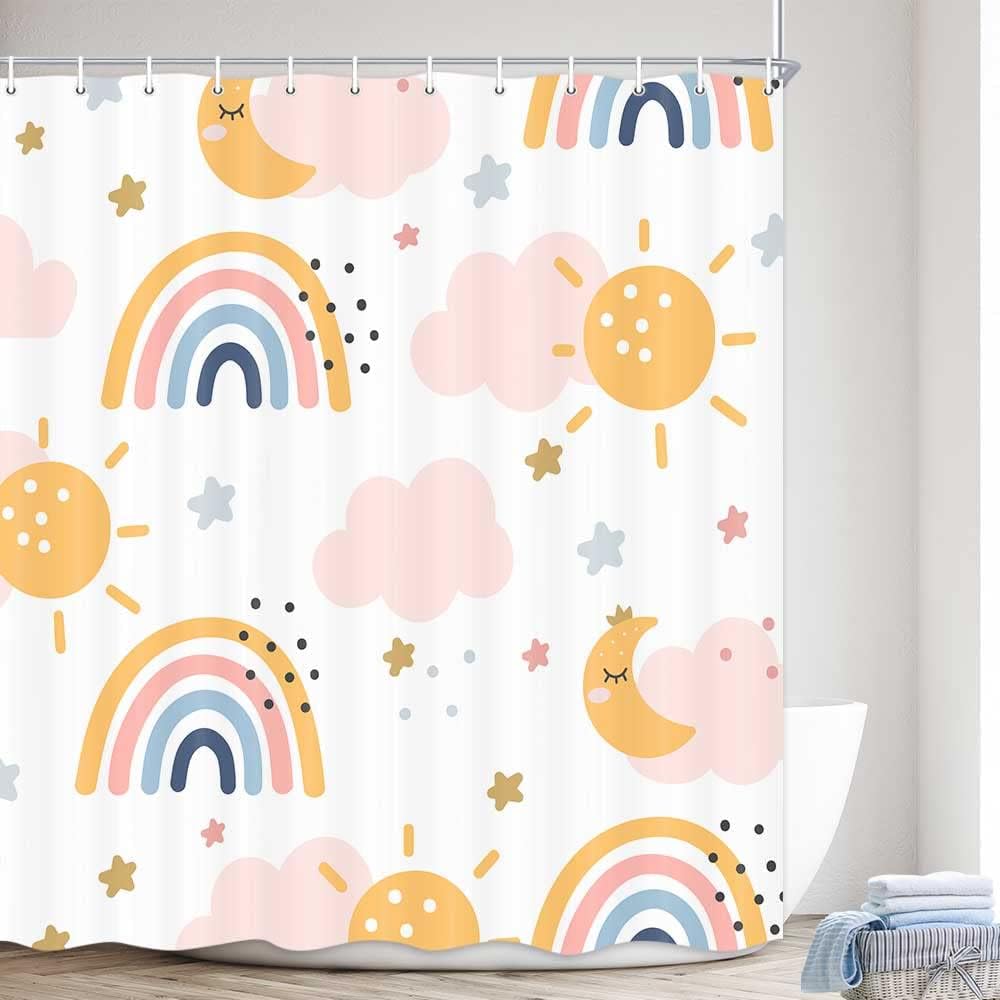 Sweet Pastel Boho shower curtain for kids