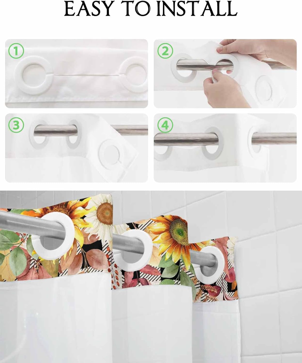 Cozy Fall Shower Curtain with Seeing Window
