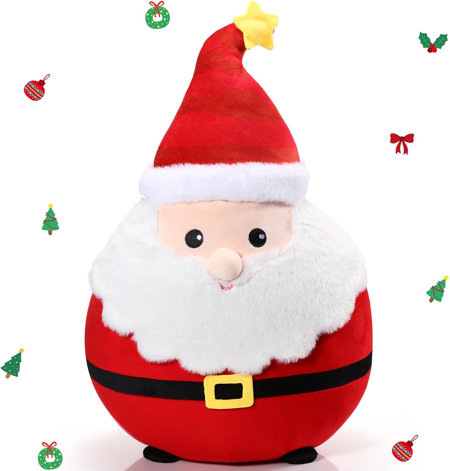 Huwena Christmas Santa Plush Pillow Soft Cuddly for Relaxation