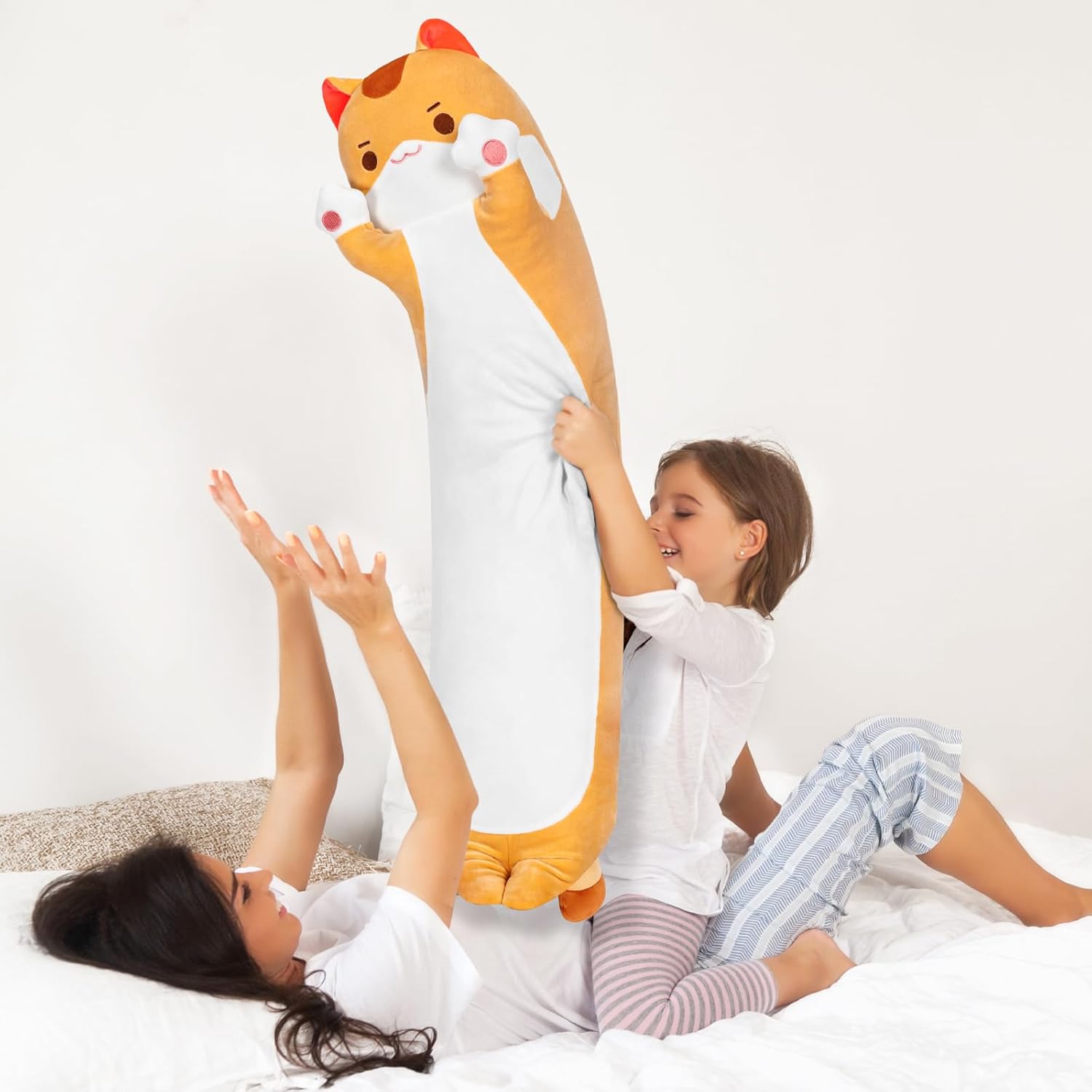 Caaaat Long Cat Plush Body Pillow 36 Huggable Cat Pillow for Kids