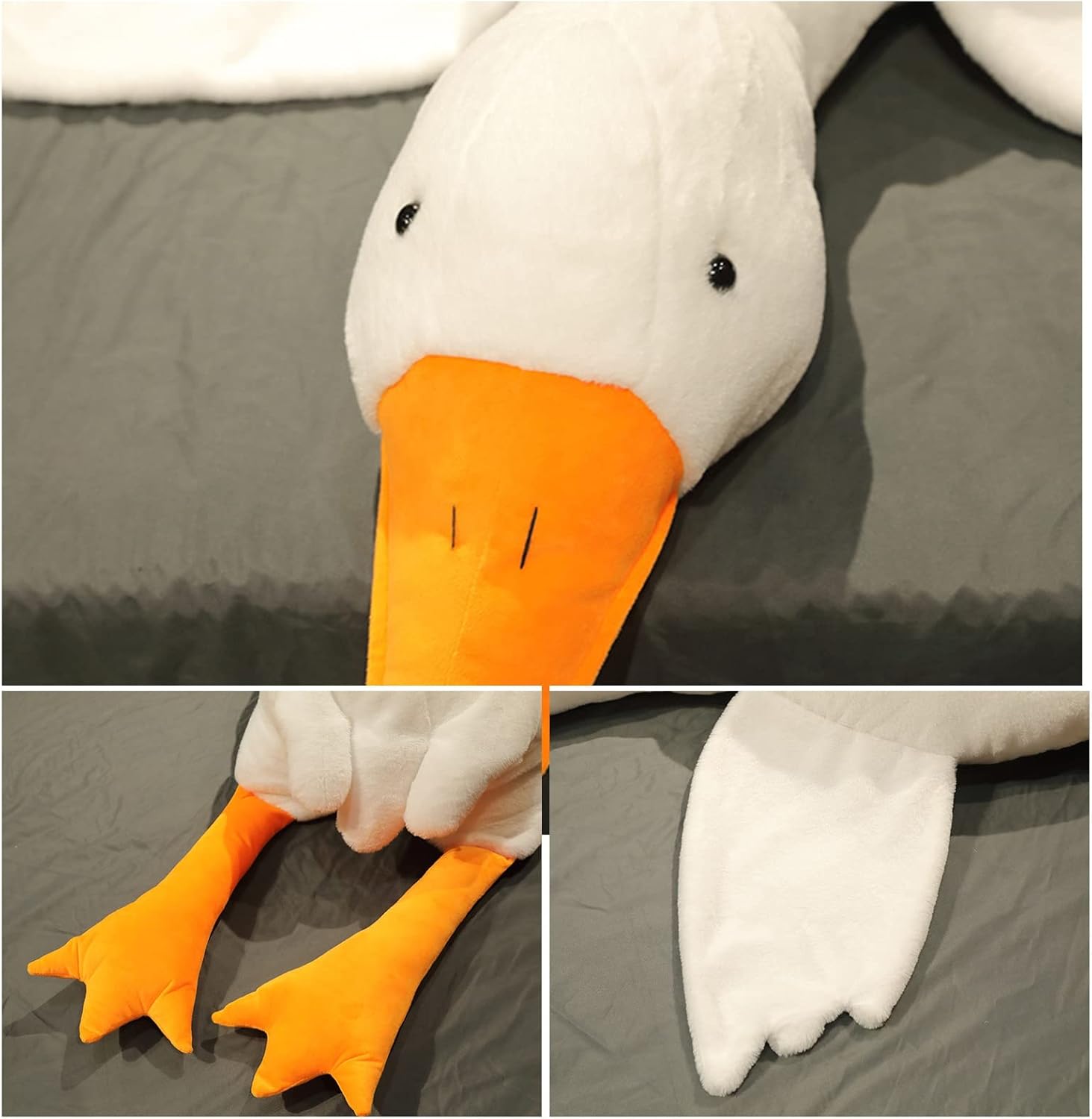 PERZOE 5090cm Giant Goose Plush Pillow Stuffed Animal Toy