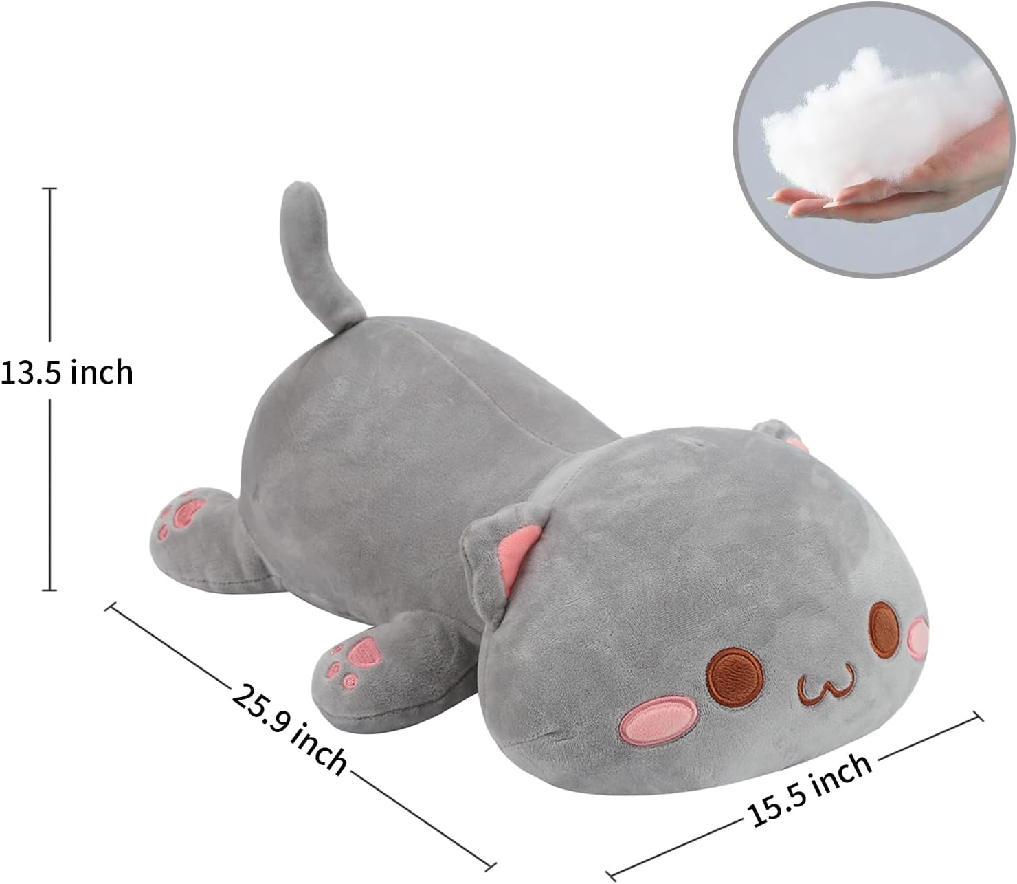 AFAN Rounded-Eyed Cat Plush Pillow