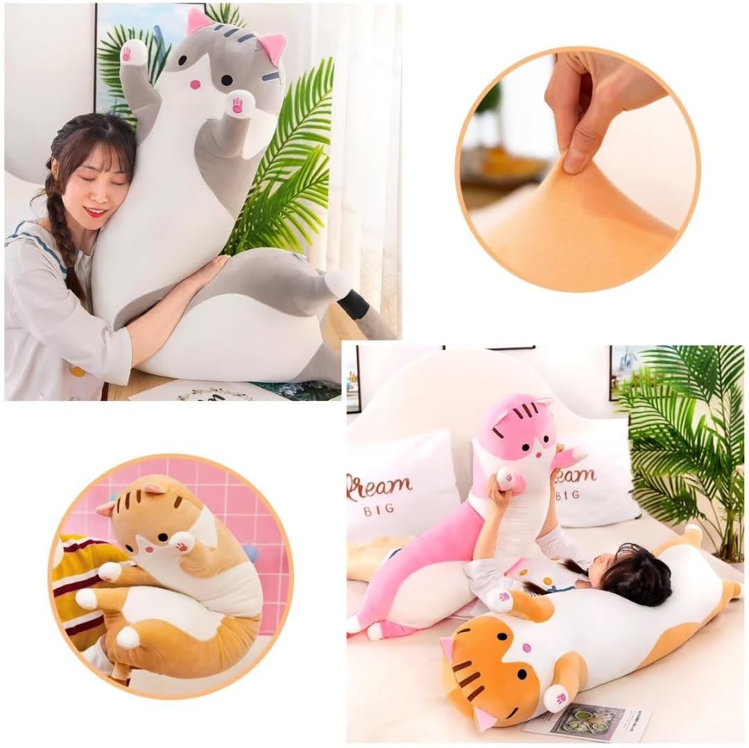 Perfect Cuddle Cat Plush Pillow for Kids Adults Soft and Cozy