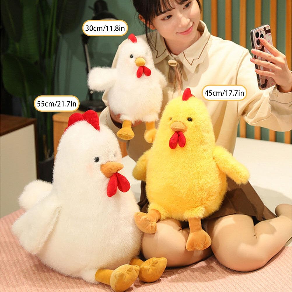 Cute Chicken Plush Pillow Toy 177in White