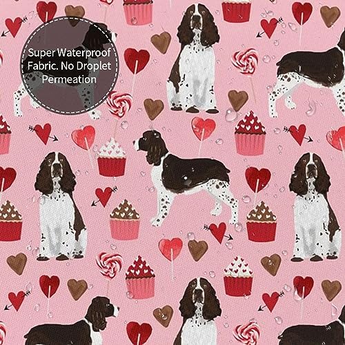 Perfect bath curtains for kids Cute Springer Spaniel Hearts 72x72 inch waterproof
