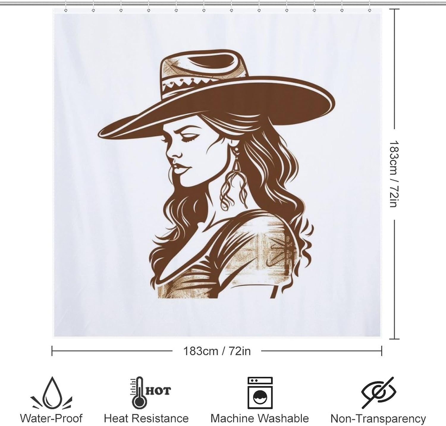 Cowboy Girl Shower Curtain Set