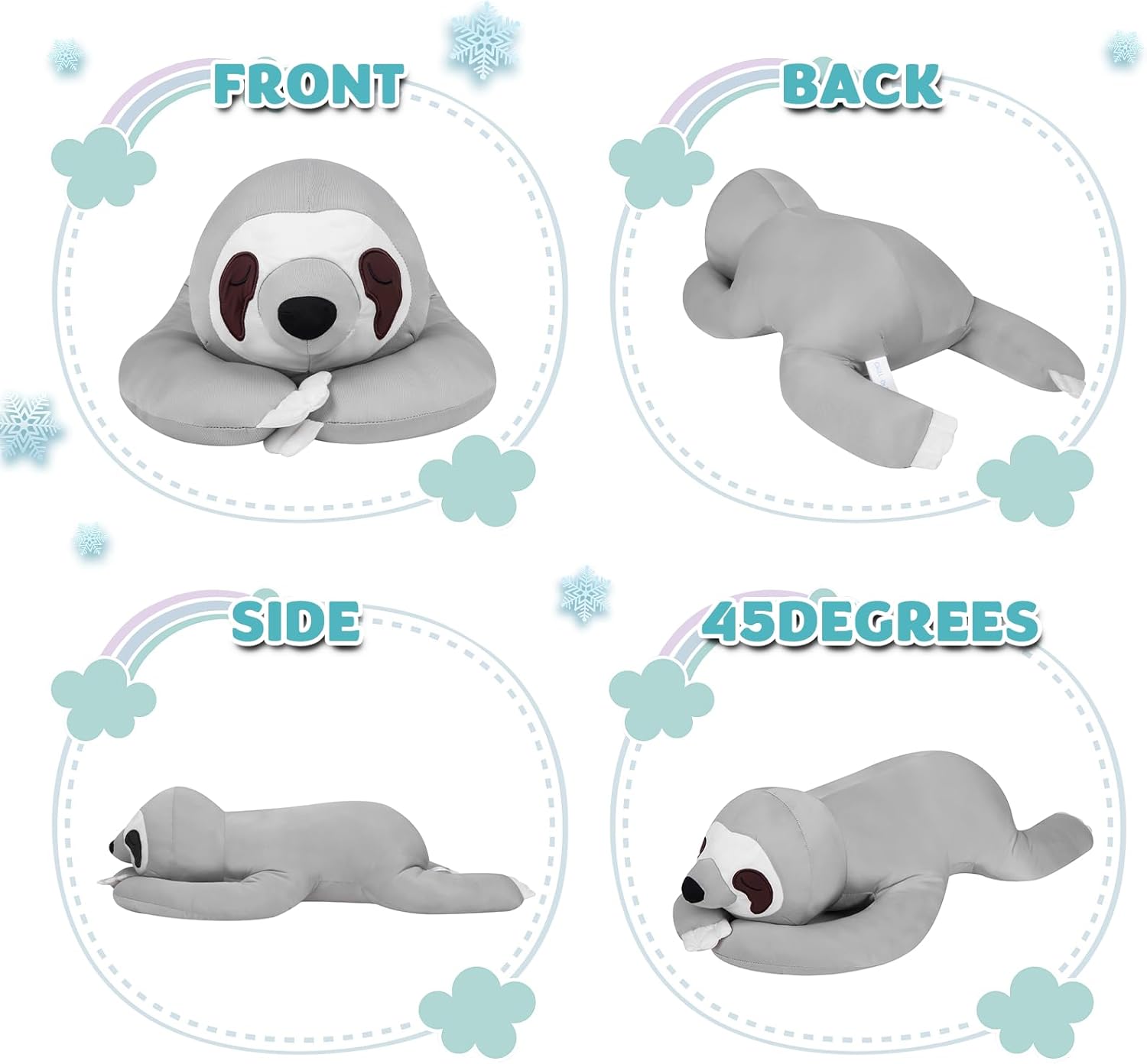 My OLi 18 Cooling Sloth Pillow Cozy Plush Toy for Kids Adults