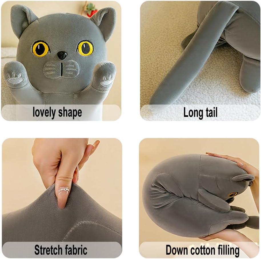 Long Cat Plush Pillow 275-inch for Relaxation and Reading
