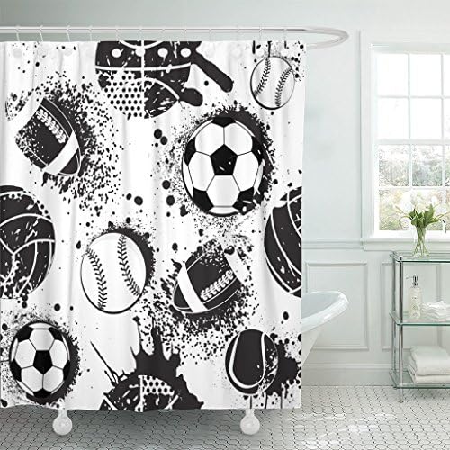 Emvency waterproof shower curtain dark grunge design 72x72 inches with hooks