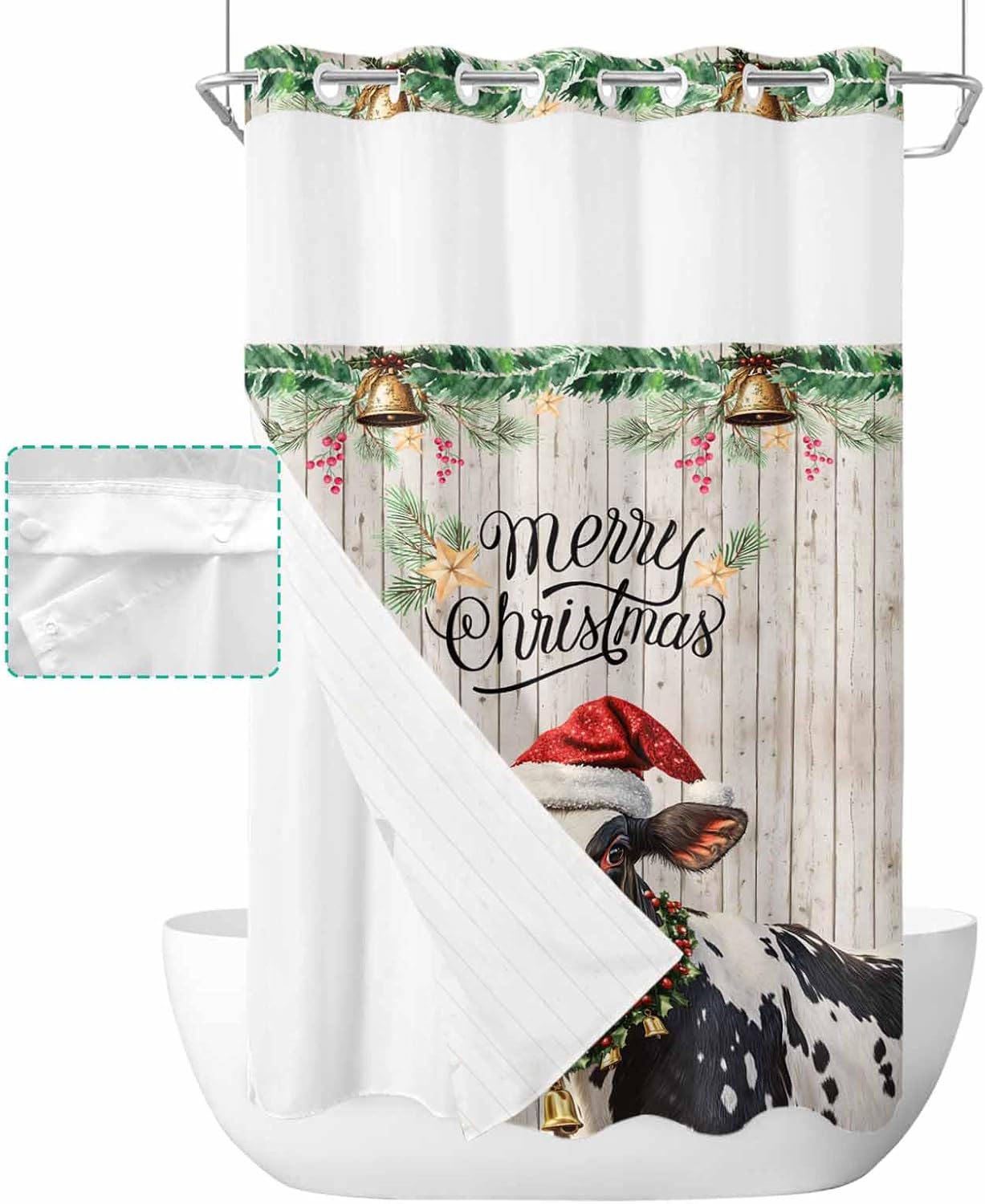 Waterproof Bath curtains with snap-in liner by TocaHome