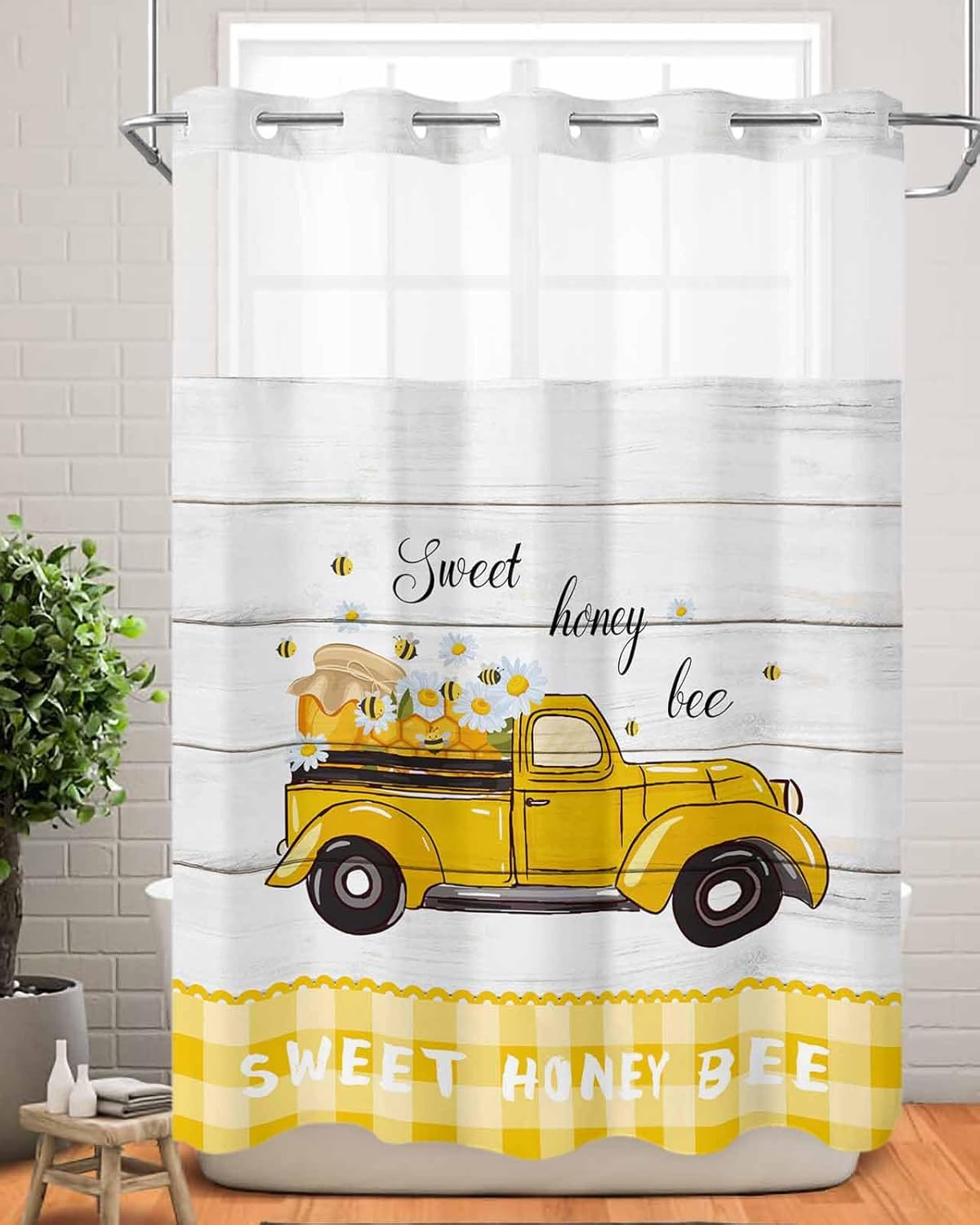 Luxury Absorbent Shower Curtain with Water-Resistant Design