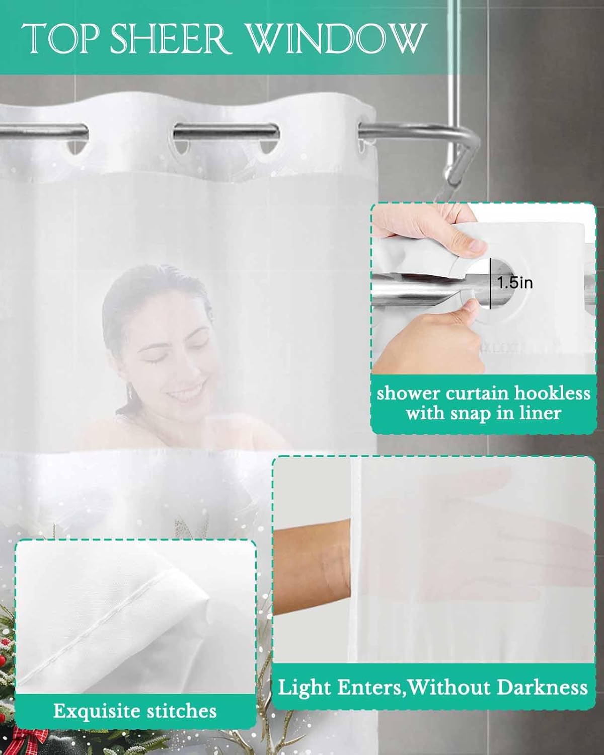7296 Luxury Bath Showers with Waterproof Design