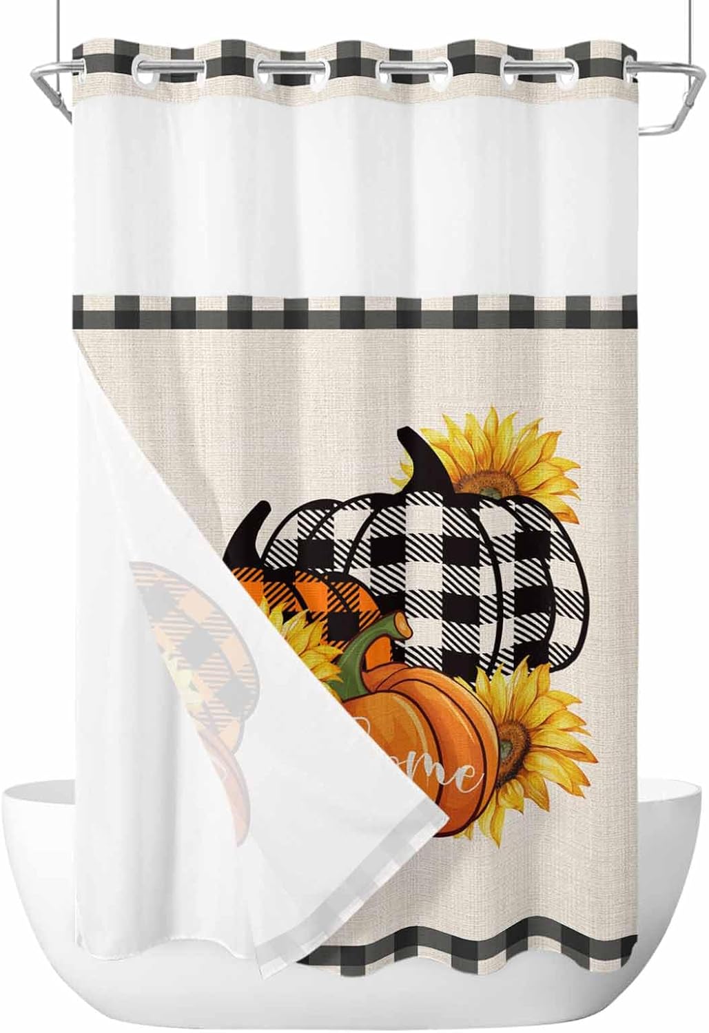 5478 No-Hook Fall Orange Pumpkins Soft Durable Fabric