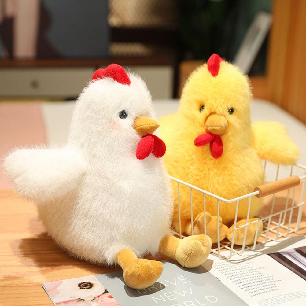 Cute Chicken Plush Pillow Toy 177in White