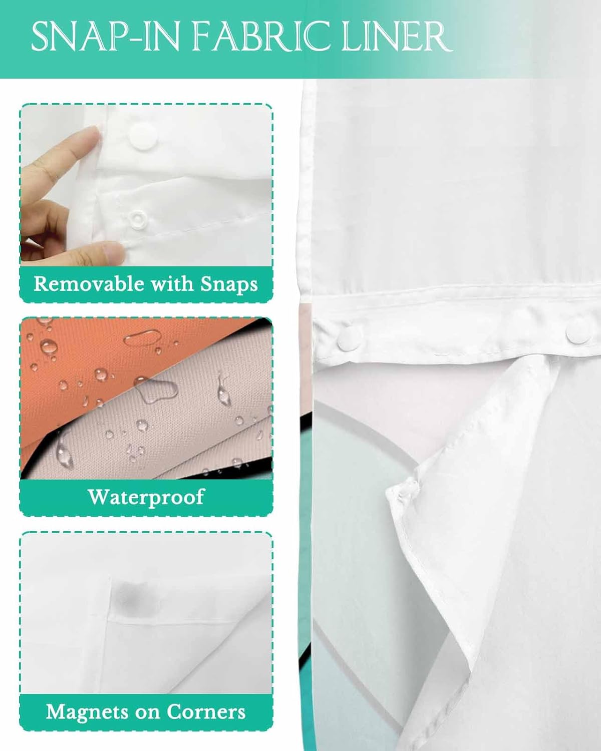 Modern Luxury in the Washroom with Waterproof 36x72-Inch Shower Curtain Set