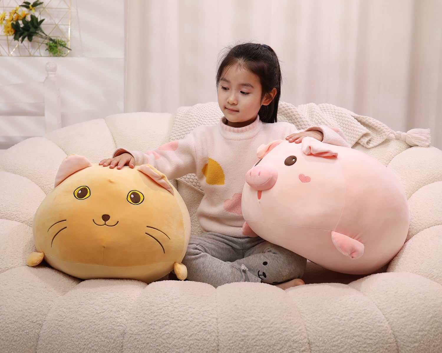 Adorable Cat Plush Pillow for Kids Adults