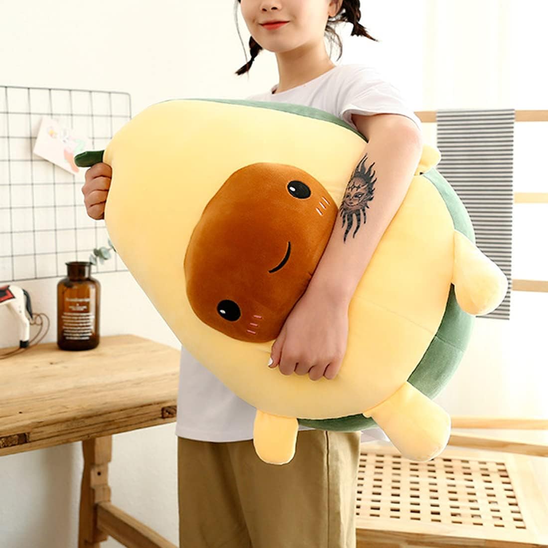 Giant Hairball Avocado Plush Pillow for Kids