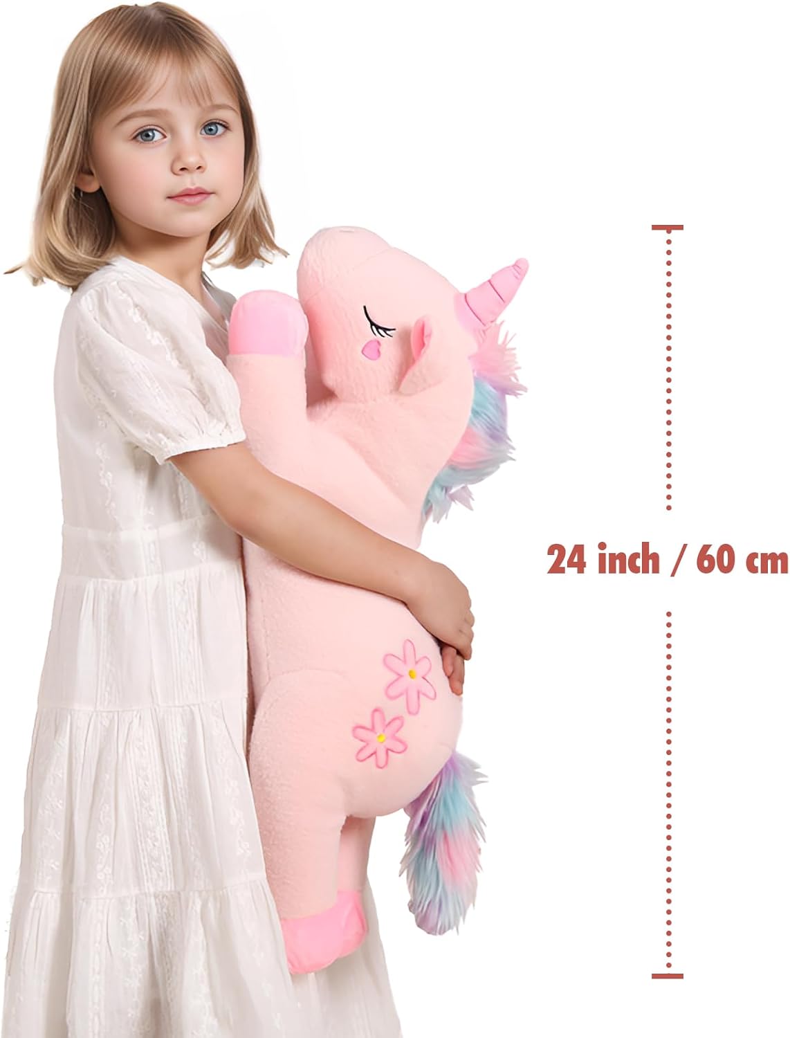 Cute 24 Inch Unicorn Plush Pillow for Kids