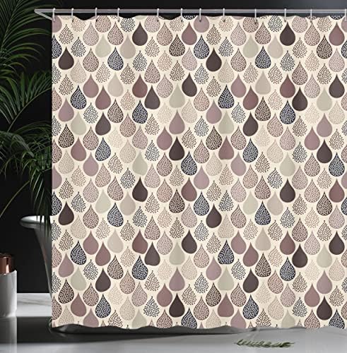 Ambesonne Geometric shower curtain raindrops and leaf design exactly better-designed immediate