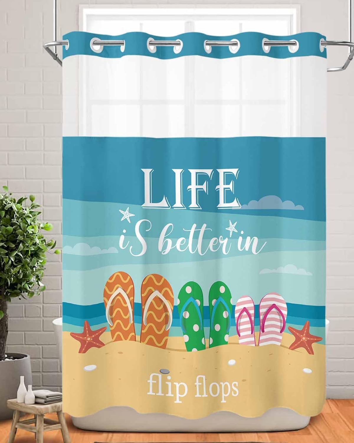 Sunlit Window Bath Shower Curtain Set