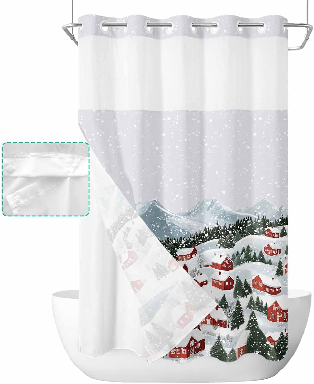 Stunning No Hook Shower Curtain Set