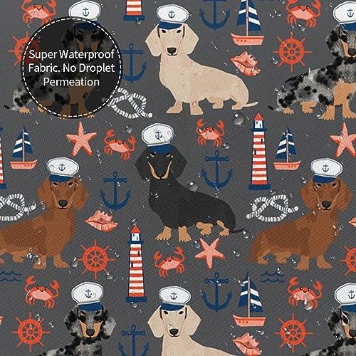 XOEIRAN Nautical Sailor Dachshund Bath