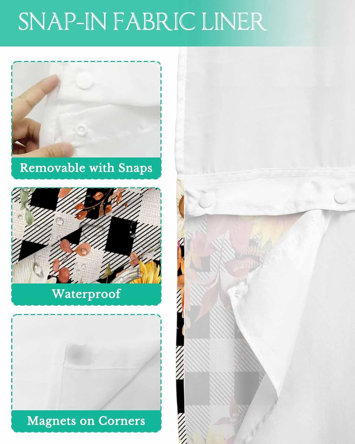 Cozy Fall Shower Curtain with Seeing Window