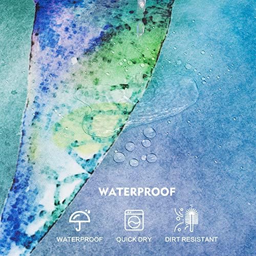 Lokigo Blue Ocean Turtle Shower Curtain Set Waterproof Bathroom Decor