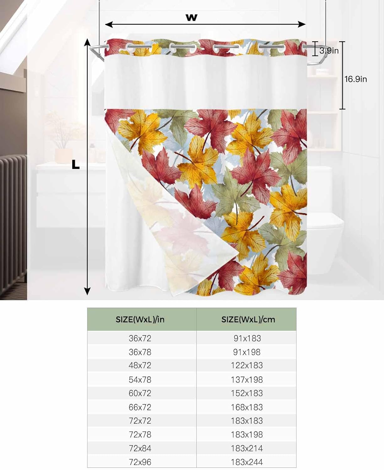 Elegant Functional No-Hook Shower Curtains