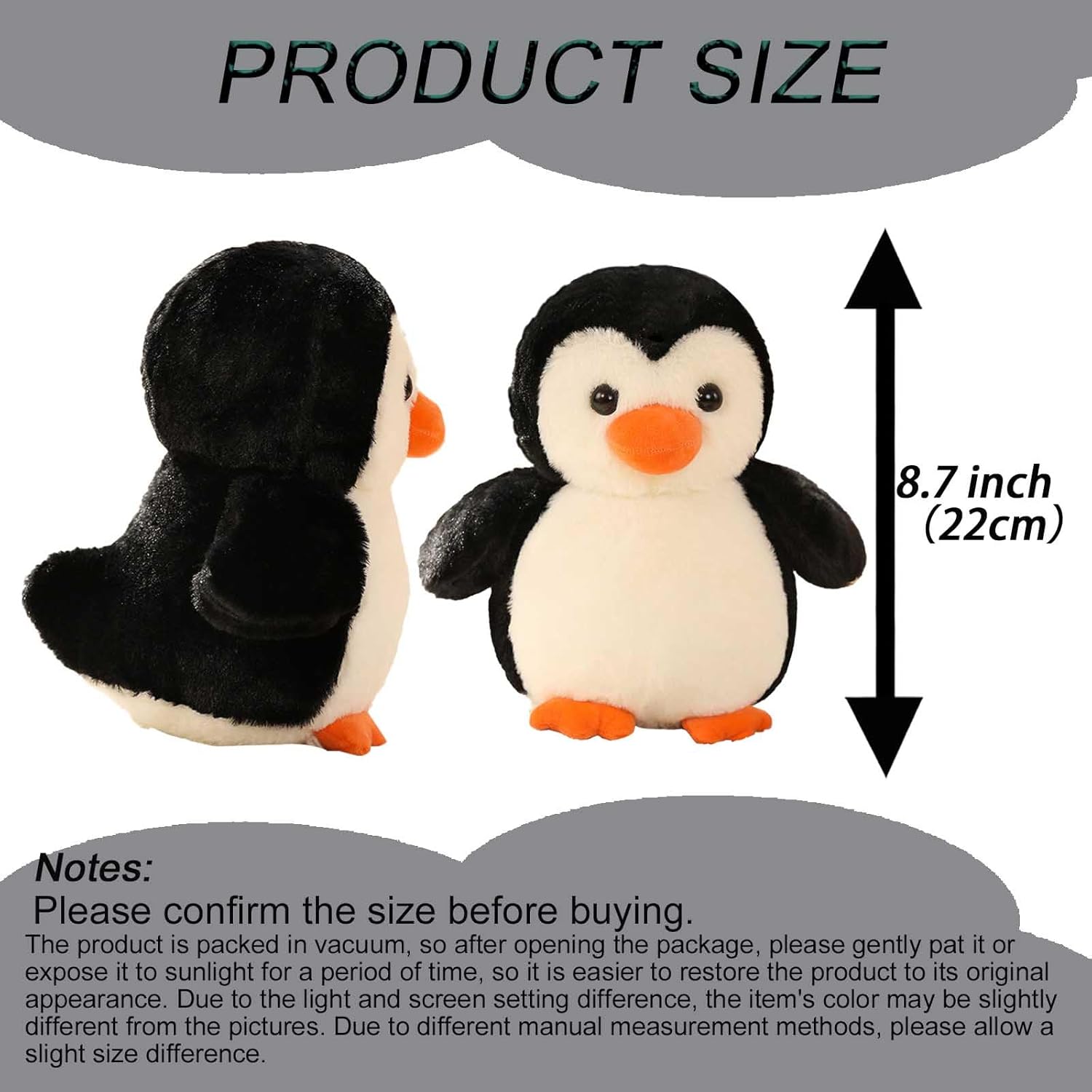 87 Penguin Plush Pillow Stuffed Animal Toy for Kids and Adults