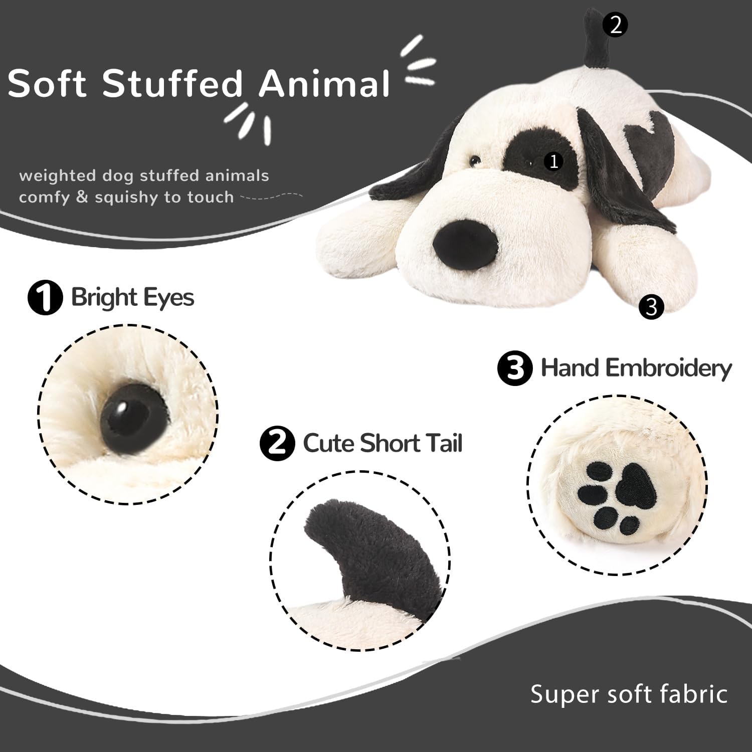 16 Weighted Dog Plush Pillow for Ko kids Adults Soft Huggable weighted