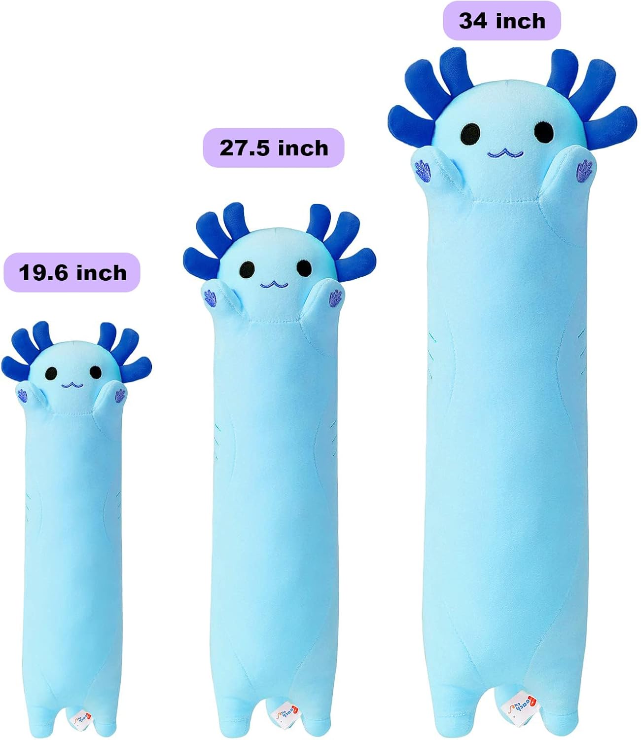 PEACH CAT Blue Long Axolotl Plush Pillow Toy